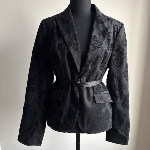 **APOSTROPHE* Plus Black Luxury Is A State Of Mind Tie-Waist Blazer Size 14 - Picture 1 of 7